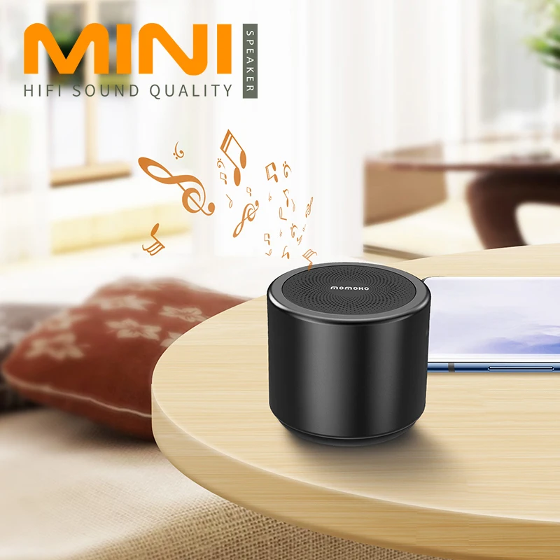 

Momoho Mini Bluetooth Speaker, Compact Size Light Weight Stereo Sound Wireless Portable Bluetooth Speaker (Black)