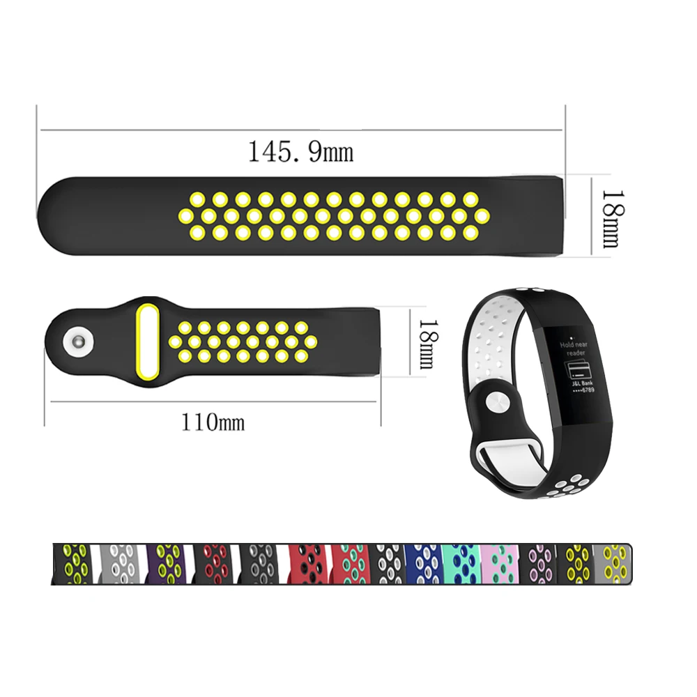 

Double Color silicone strap watchband For Fitbit Charge 4 Charge4 Sport soft Bracelet Wristband belt Straps Replacement Parts