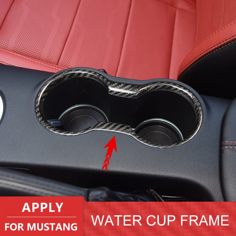 Car Interior Water Cup Holder Panel Cover Decorative Frame Trim Molding for Ford Mustang 2015 2016 2017 2018 2019car styling