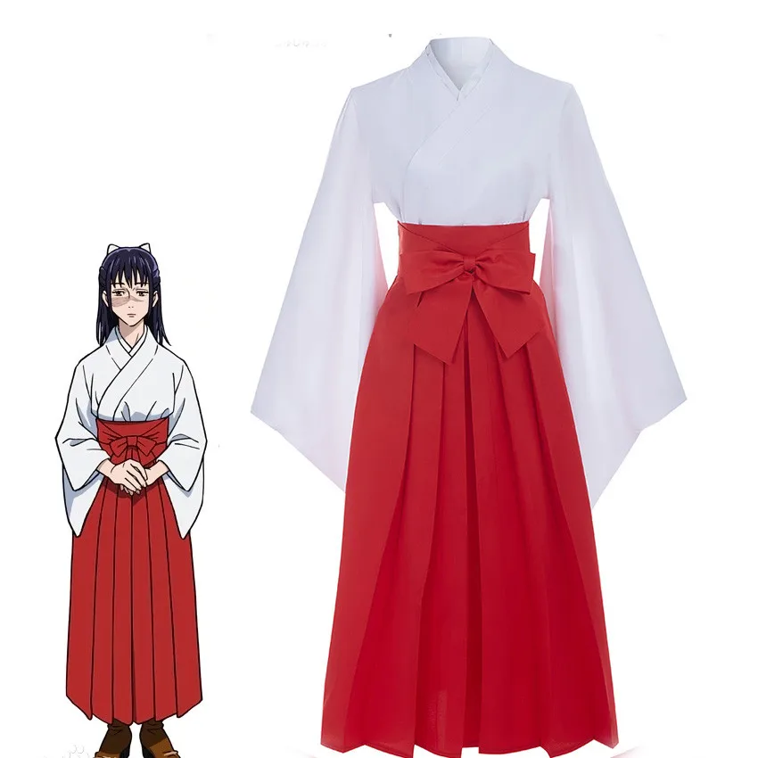 

Костюм-кимоно Iori Utahime для косплея из аниме «джутсу», платье для взрослых, женские топы, красная юбка, парик, наряды для вечевечерние НКИ на Хэллоуин