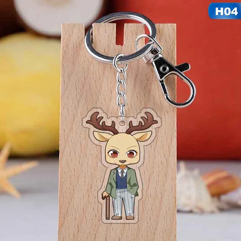

High Quality Anime BEASTARS Legosi Key Chain Pendant Cosplay Two-sided Acrylic Keychain Keyring