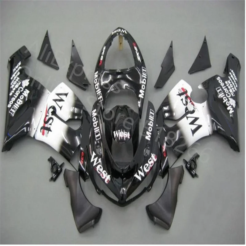 

Black white motorcycle fairing kits for 05 06 ZX6R Kawasaki 636 fairings bodywork set ZX-6R 2005 2006 WEST fairing