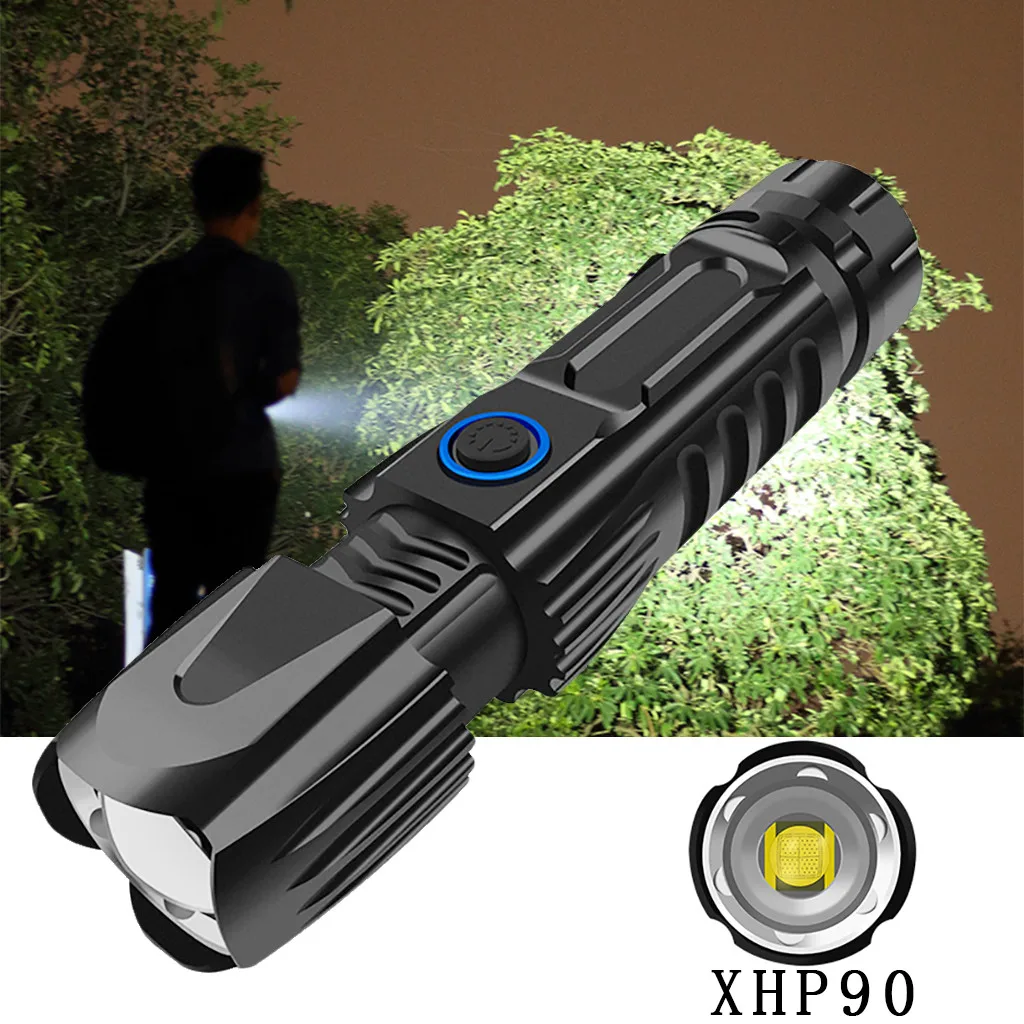 Светодиодный Ультра яркий фонарик XHP90 светодиодный с масштабируемым