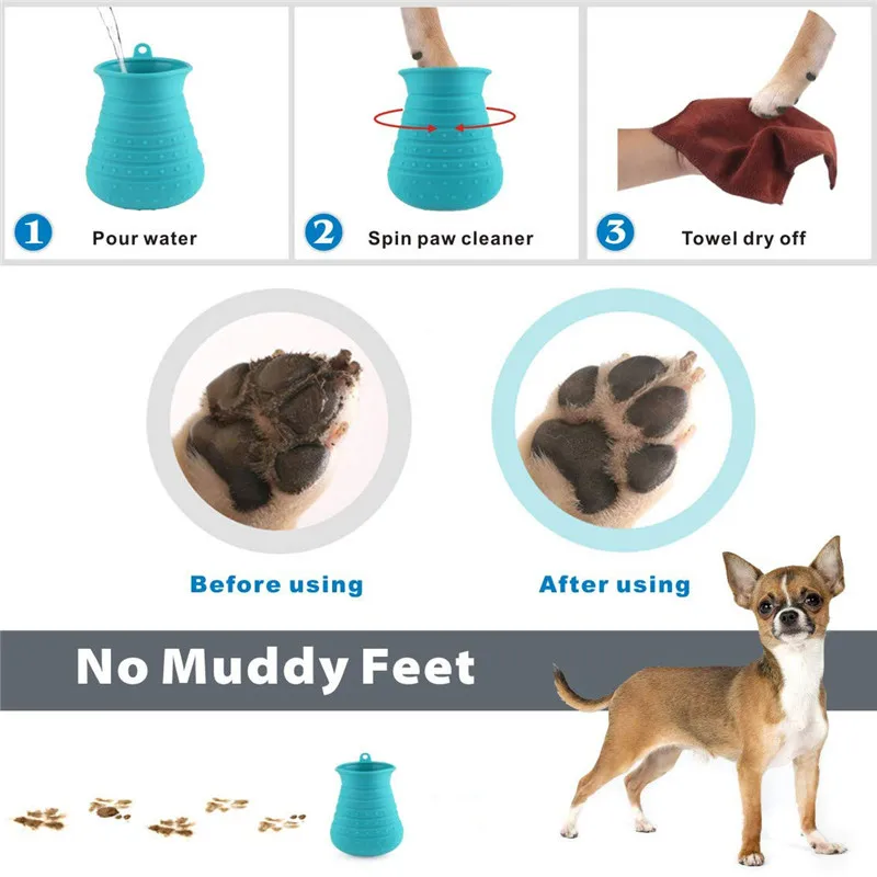 1 шт. Мягкая силиконовая мойка для собачьей лапы портативное удобное