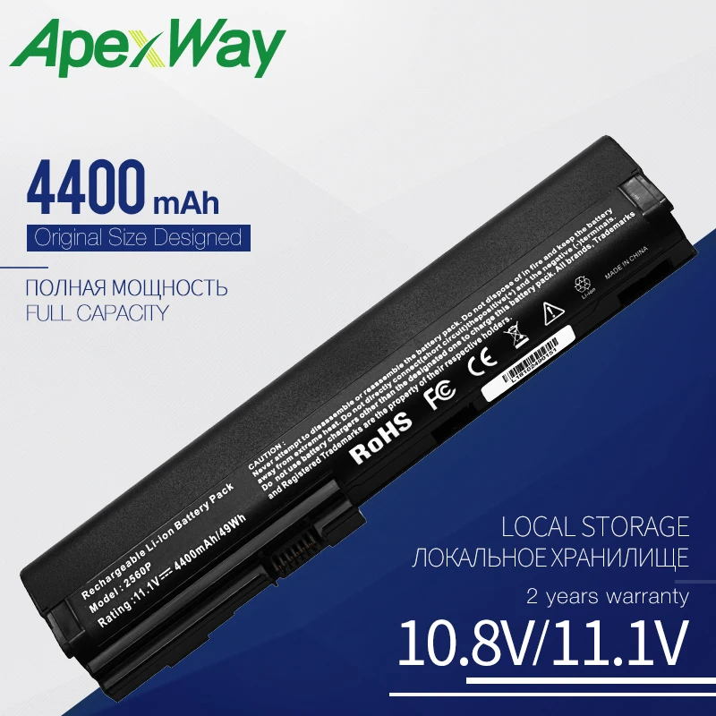 Внешняя Аккумуляторная Батарея Apexway для ноутбука HP EliteBook 2560p 2570p Series 632015 241 242 QK645UL X03