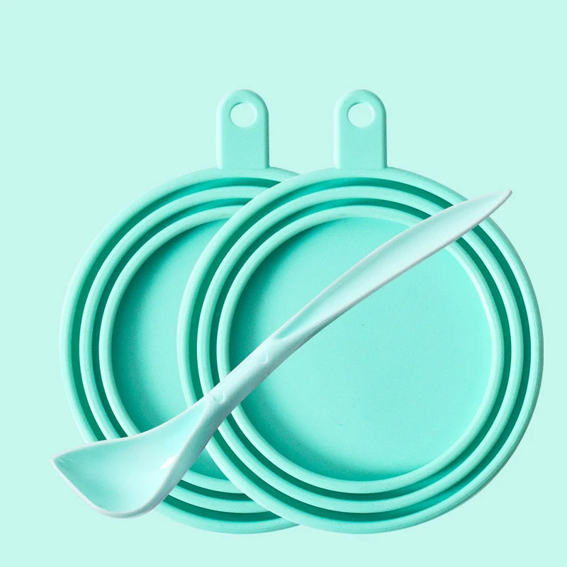

Pet Canned Lid Long Handle Spoon Set Reusable Can Cover Dog Food Fresh-keeping Tin Sealing Cap Feeding Scoop Kit Cat Accessories