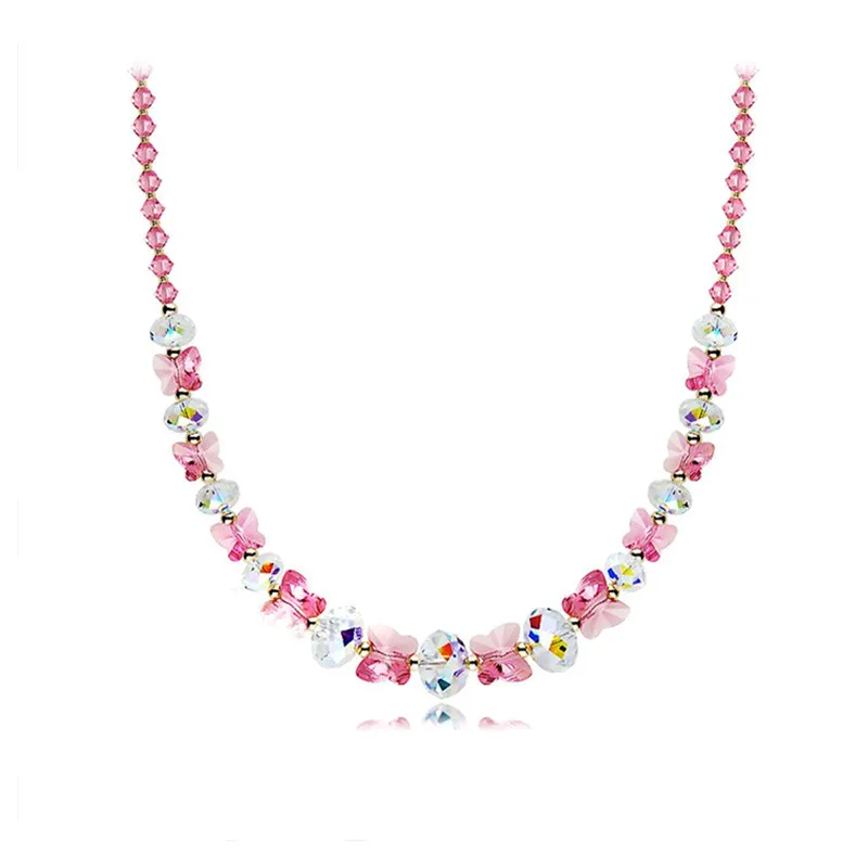 

Austrian crystal butterfly necklace 210329-24