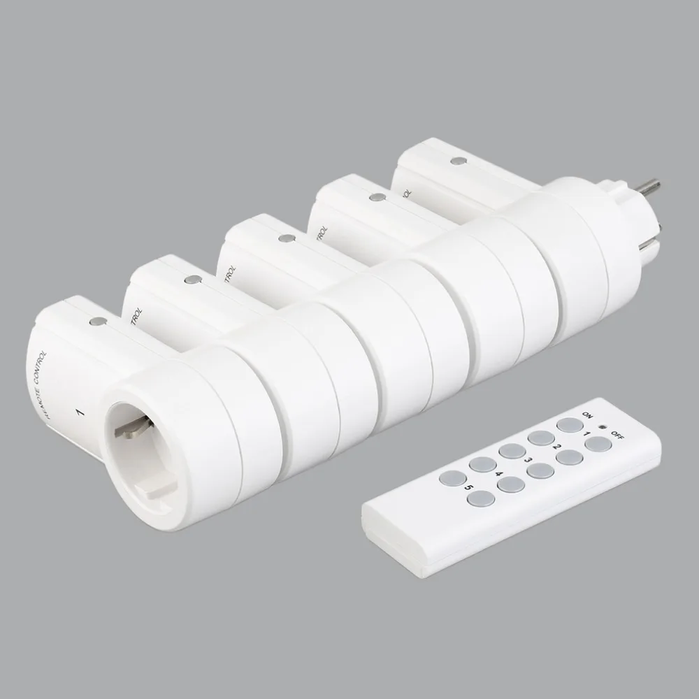 5 беспроводных переключателей розетки с дистанционным управлением