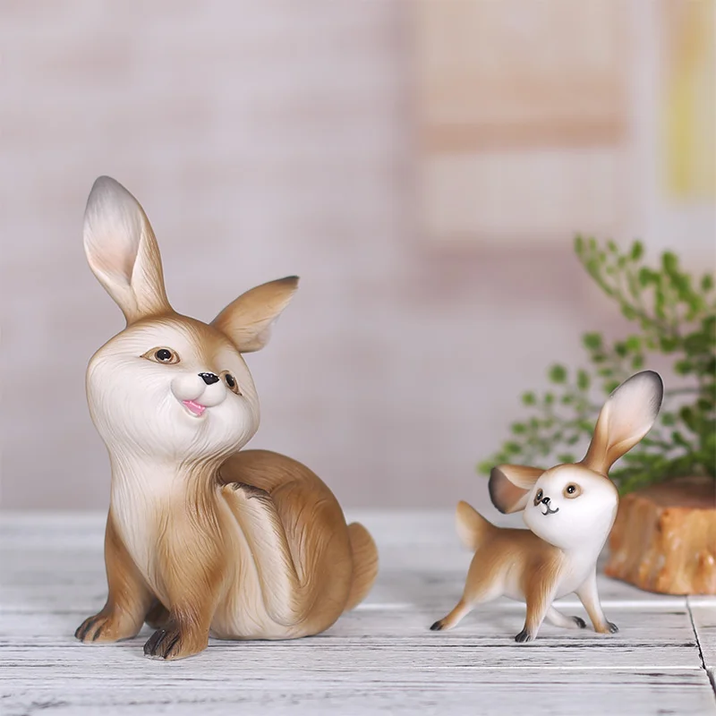 Resin Rabbit Home Decoration Gift Cartoon Crafts Creative Living Room Wine Cabinet Cute Small Animal Furnishings Christmas | Дом и сад