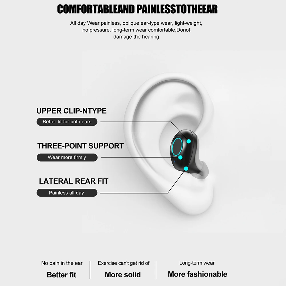 TWS Bluetooth V5.0 наушники TWS беспроводные 8D стерео наушники спортивные наушники 2500 мАч power Bank гарнитура для xiami iPhone samsung