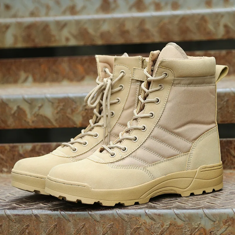 

2021 Men Boots Desert Tactical Shoes Military Boots Outdoor Combat Boots Motorcycle Men Combat Ankle Army Boots Male Black Green