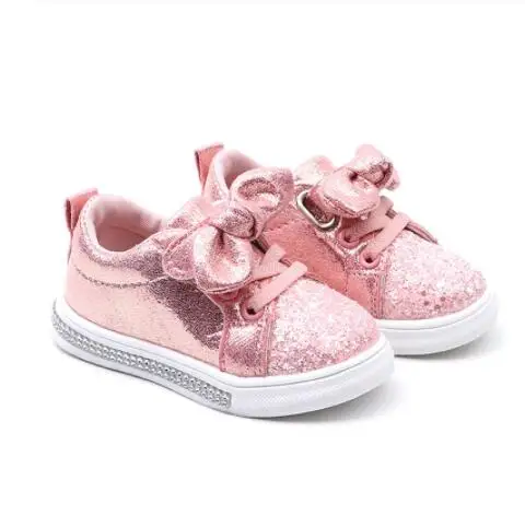 Брендовая модная детская одежда с бантом Нескользящие мягкие кроссовки для