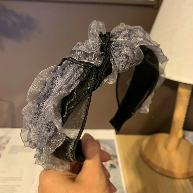 

Girls Cute Lace Knot Headband For Wide Knotted Mesh Head Band Hair Hoop Headdress Women Hairband Hair Accessories