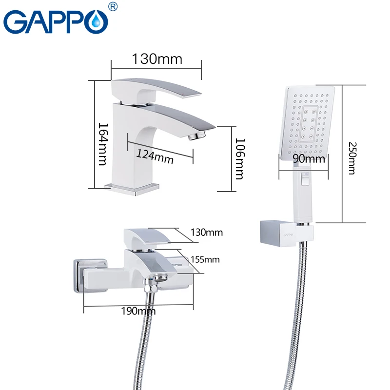 GAPPO Смесители для ванной комнаты белый смеситель водопад кран душевая головка