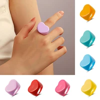 simple candy color acrylic love ring for women summer new hot popular geometric ring multicolor jewelry female gift wholesale