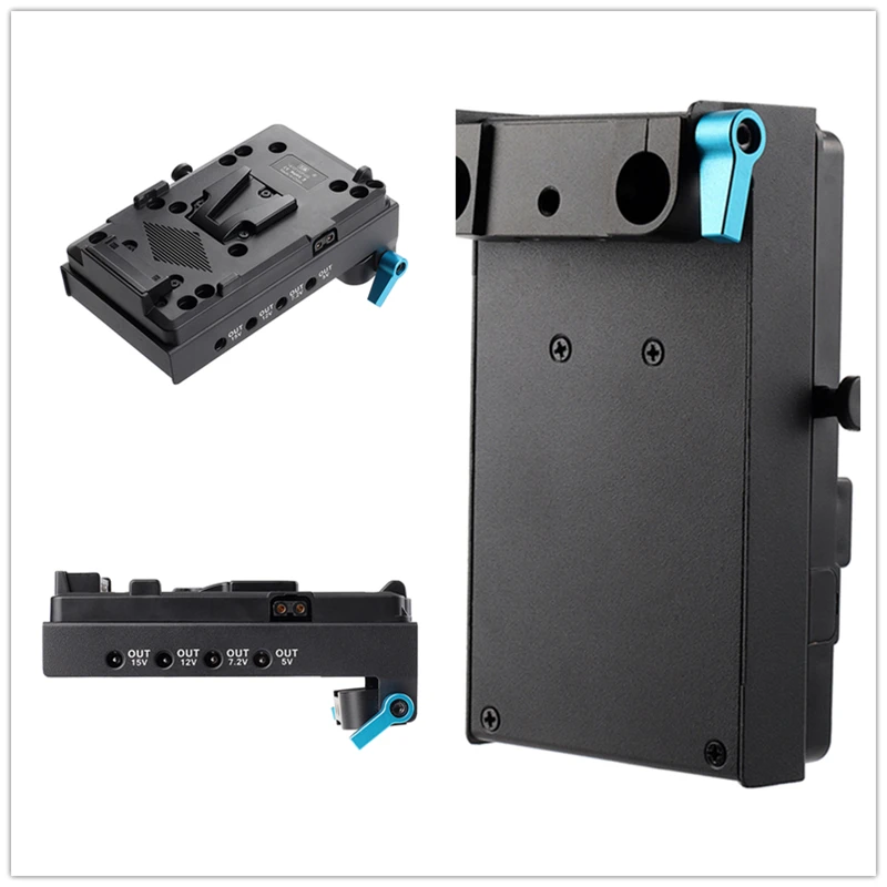 V Mount V-lock Plate with DMW-DCC12 Dummy Battery Adapter for BMCC BMPCC Panasonic GH3 GH4 Camera Monitor Audio Recorder | Электроника