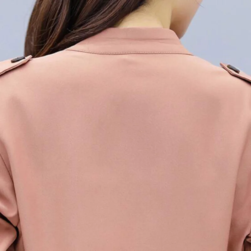 Сезон весна-осень Тренч тонкие женские ветровки размера плюс в Корейском стиле