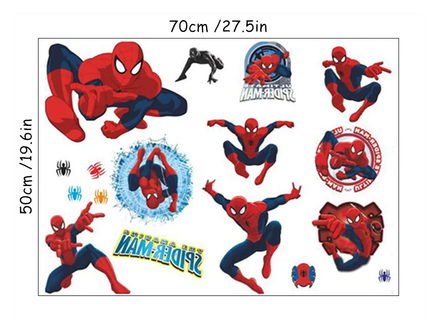 ZY-Y002 Spider Man Супер забавные Mario Bros аниме наклейки на стены 3d игра плакат виниловые наклейки в детскую комнату украшения детской комнаты мультфильм обои 70*50 см - Цвет: ZY-Y002 Spider Man