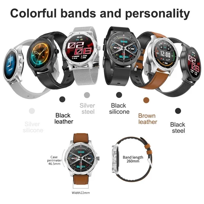 

MX10 Bussiness Smart Watch Men Playback 512M Storage 1.28inch Full Round Bluetooth Call IP68 Waterproof Sport Band