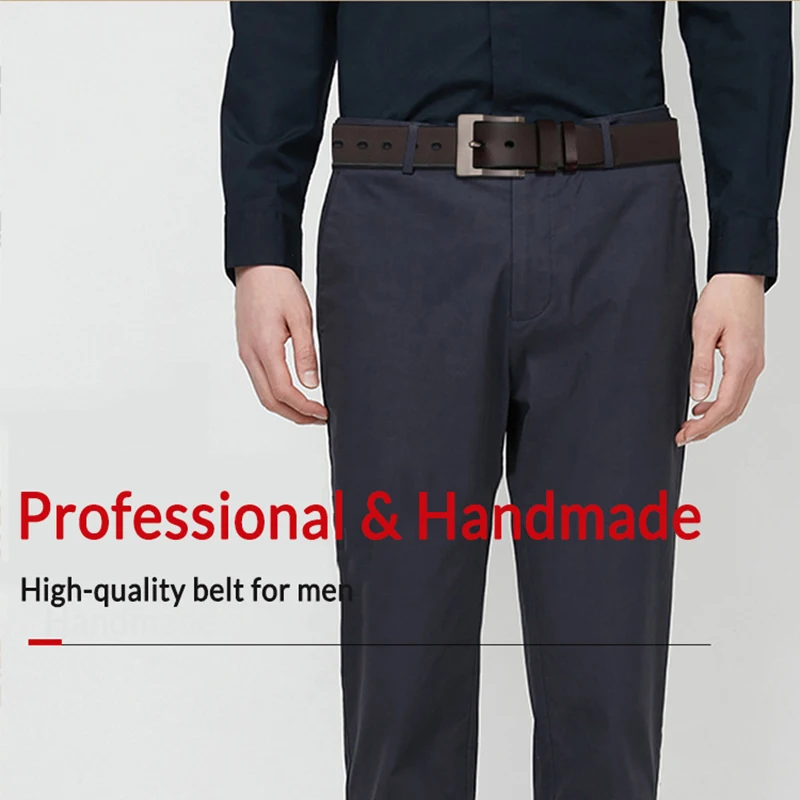 

Business Belt Men Plus Size 130cm 140cm 150cm Belts for Men Real Cowskin Genuine Leather Pin Buckle Waist Belt Strap for Jeans