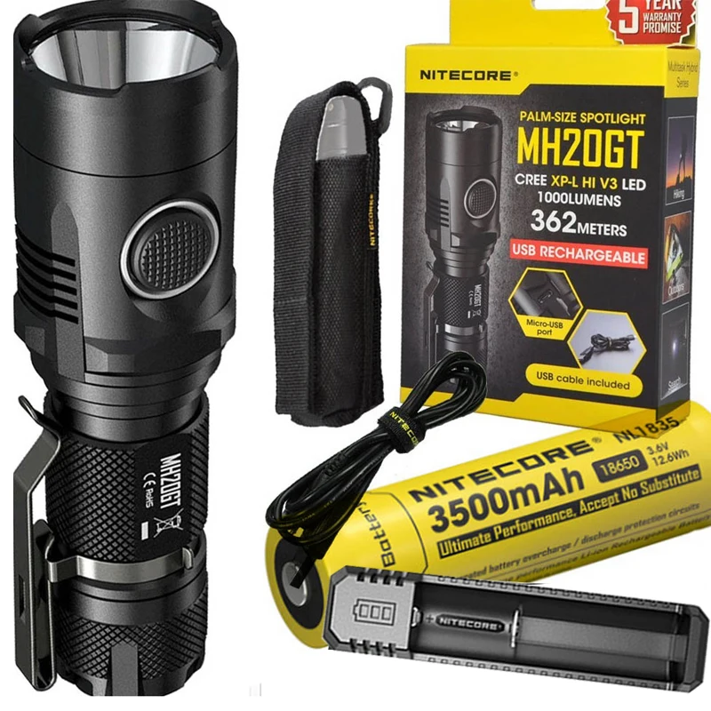 NITECORE MH20GT перезаряжаемая вспышка CREE XP-L HI V3 макс. 1000 лм дальность луча 362 метра