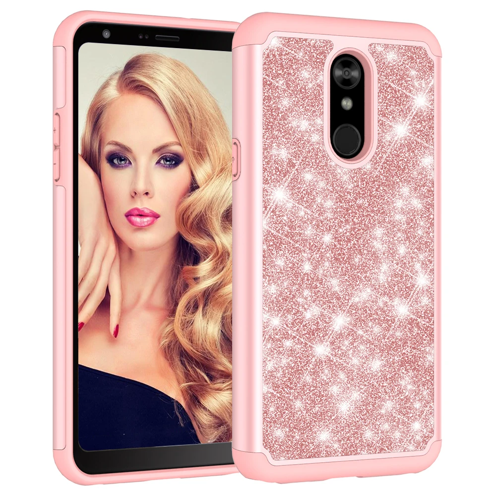 Блестящий чехол для LG Stylo 5 4 G8 G7 V40 Q7 ThinQ Q Stylus 4 Bling двухслойный тяжелый ударопрочный чехол для девочек для LG K40 K8 K10