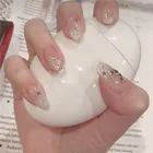 24 шт Искусственные ногти Серебристая звезда отсоединения ногтей рук накладные ногти для ног, Пресс для ногтей, для нанесения с помощью клея для лака для ногтей, DecoractionsNail для украшения Кончиков Ногтей