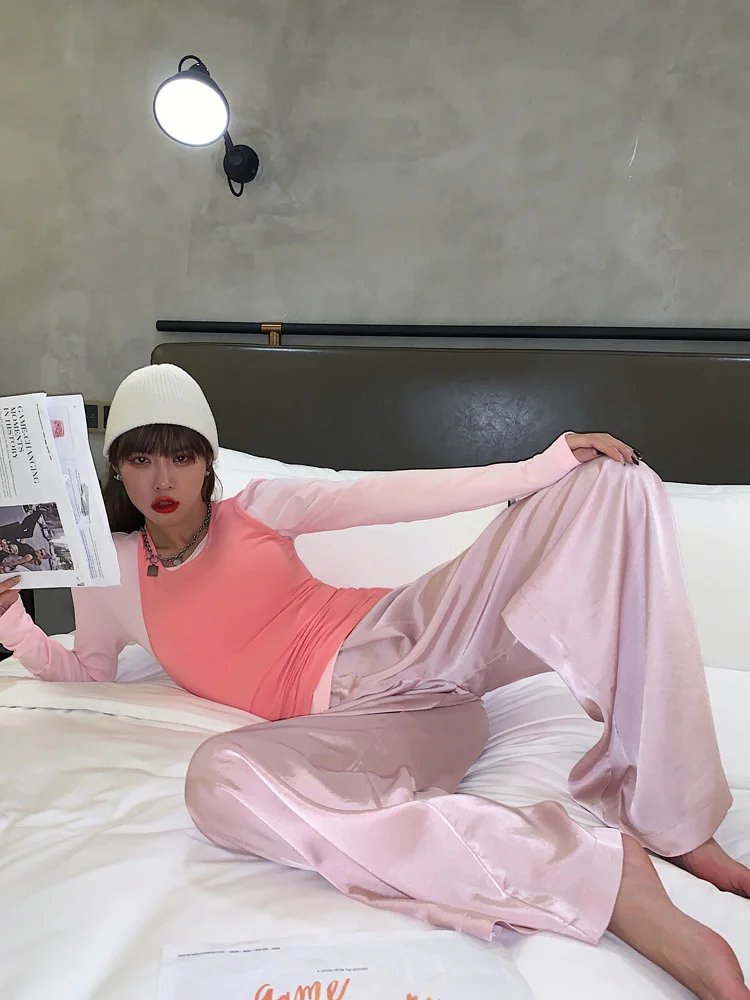 

White Women'S And T-Shirt Black Splice Long Sleeve T Shirt Women Feminina Ladies Solid T Shirts Women 2021 Summer Femme Clothes