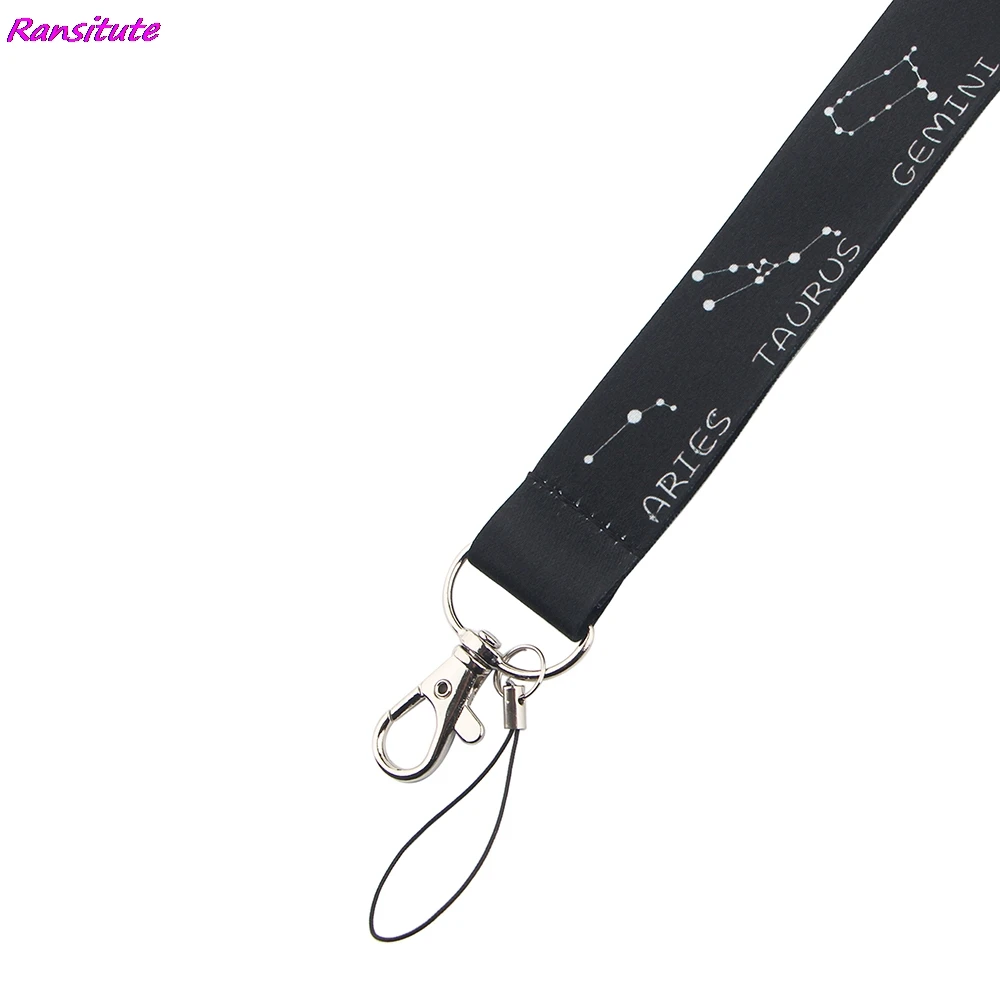 Ransitute R1406 двенадцать созвездий Черный шейный ремешок Ремешки удостоверение