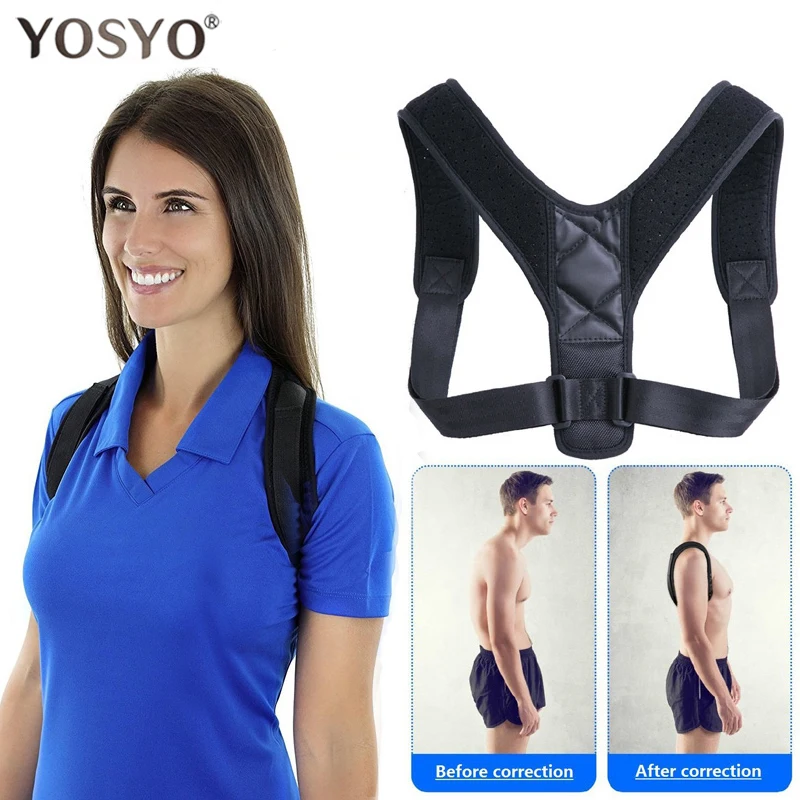 YOSYO soporte, cinturón de sujeción ajustable volver Corrector de postura de la clavícula columna vertebral hombro Lumbar postura Corrección