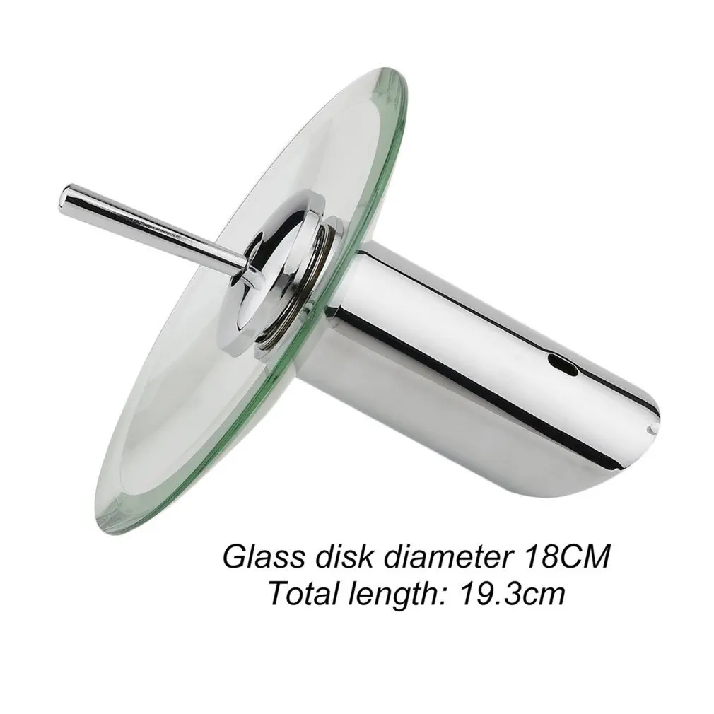 

Glass Waterfall Bathroom Kitchen Sink Round Waterfall Faucet Brass Chrome Basin Faucet Single Lever Hot and Cold Mixer Tap