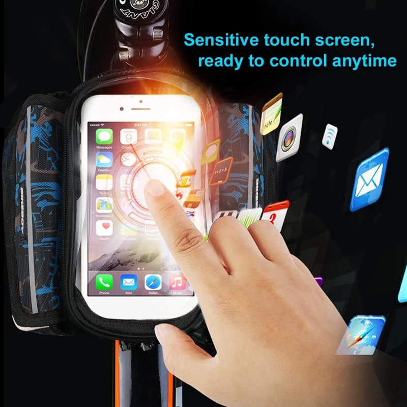 

BIKEBOY Bike Bag Bicycle Top Tube Phone Bag Bike Storage Bag For with Waterproof Press Screen Phone Case