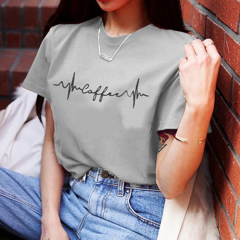 2020 летняя Хлопковая женская простая футболка с рисунком и круглым вырезом тонкая