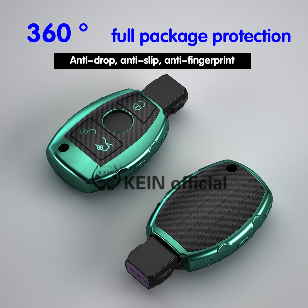 KEIN TPU 3D чехол для ключей из углеродного волокна Mercedes Benz A B C Series W201 W203 W204 C180 E200