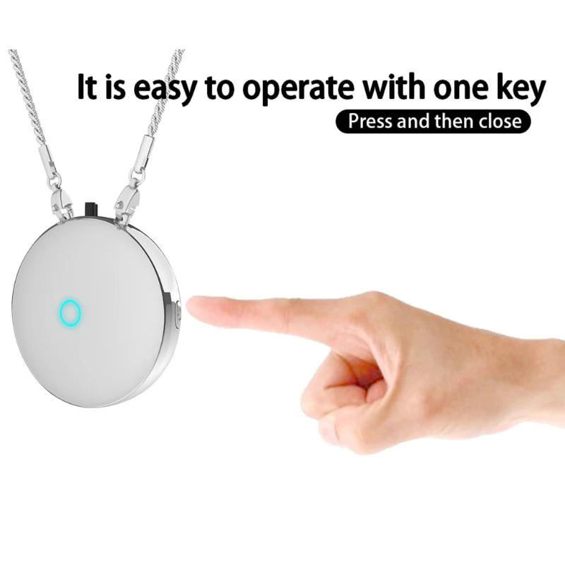 

Portable Necklace Air Purifier Mini Wearable Negative Ion Generator Freshener