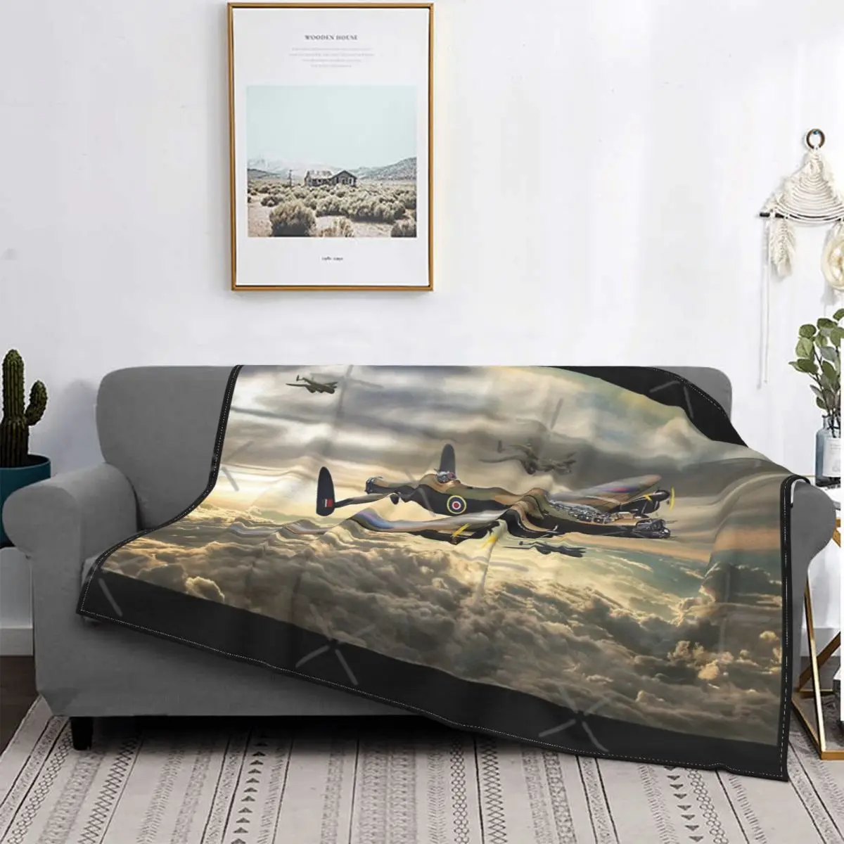

Avro Lancaster-Manta a cuadros con capucha, para cama colcha, manta mullida de muselina, a cuadros en el sofa