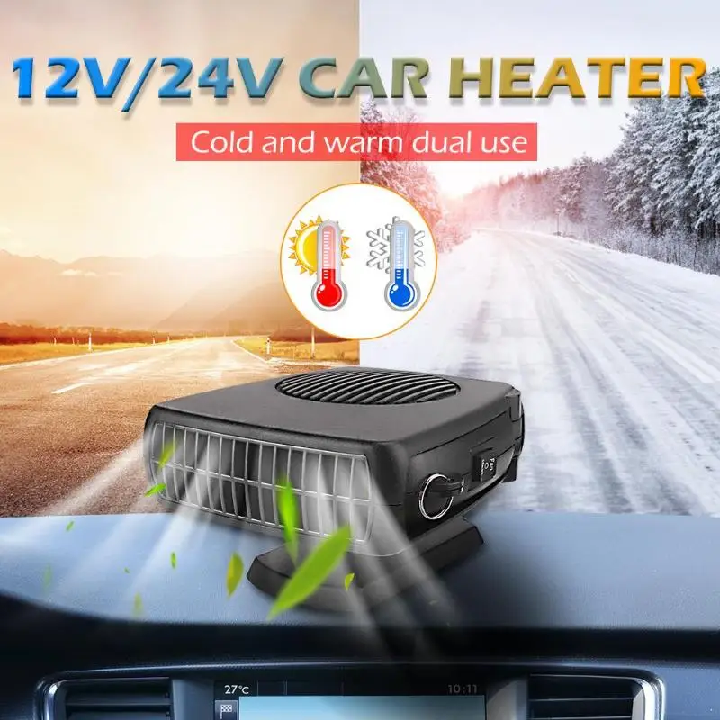 VODOOL 12 В/24 В 150 Вт портативный автомобильный обогреватель вентилятор двойного назначения воздушный охладитель ветрового стекла Demister Defroster Универсальный Автомобильный нагревательный вентилятор