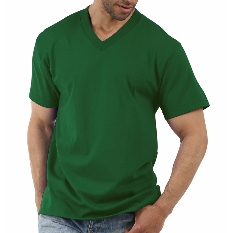 

Mandylandy T-shirt Men Summer Tops Slim Fits Shirts Tops Solid Color Casual Women V-neck Loose Solid Color Short-Sleeved