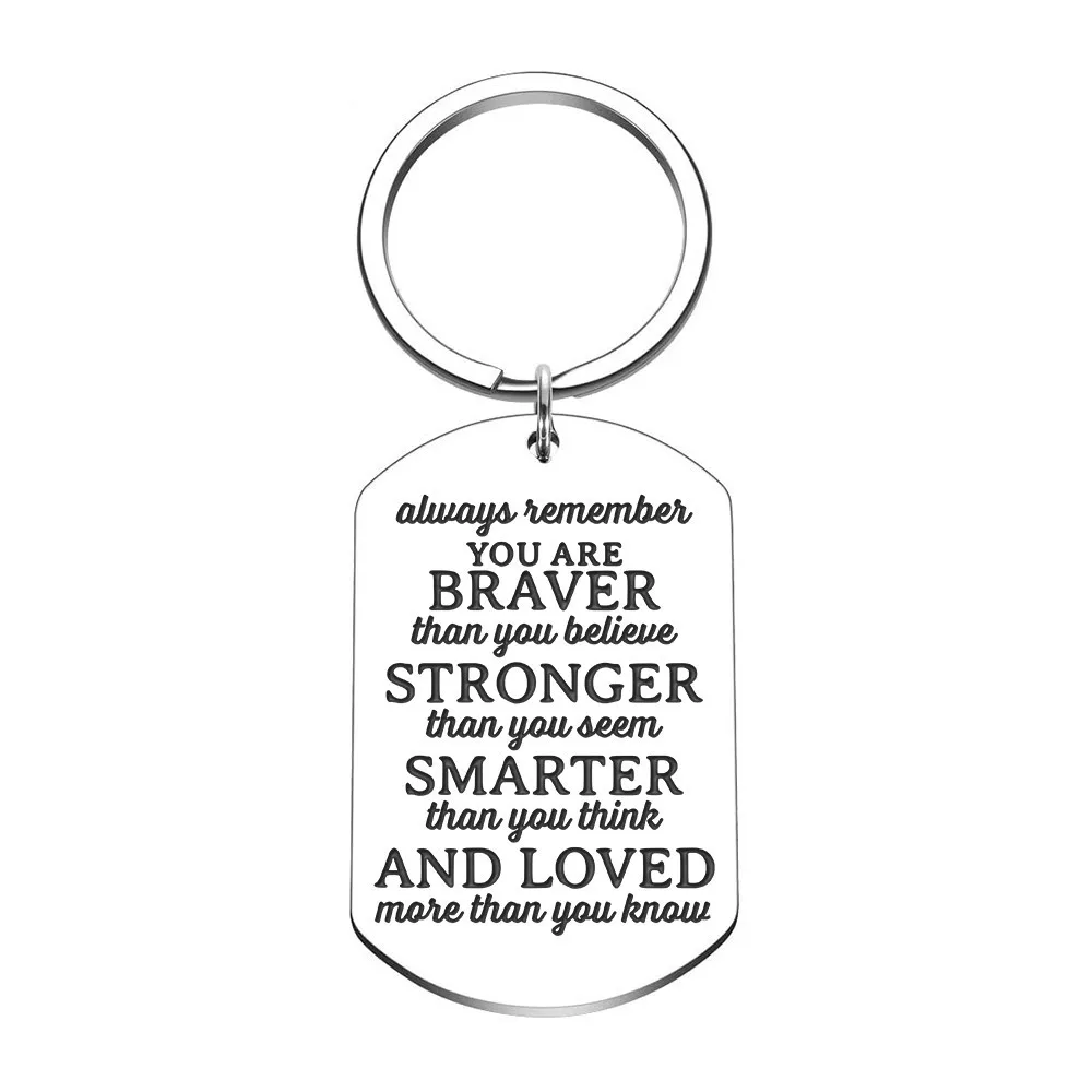 

Graduation Keychain Gift for Women Men Teen Girls Boys Friends -Always Remember You are Braver Than You Believe Stronger Than