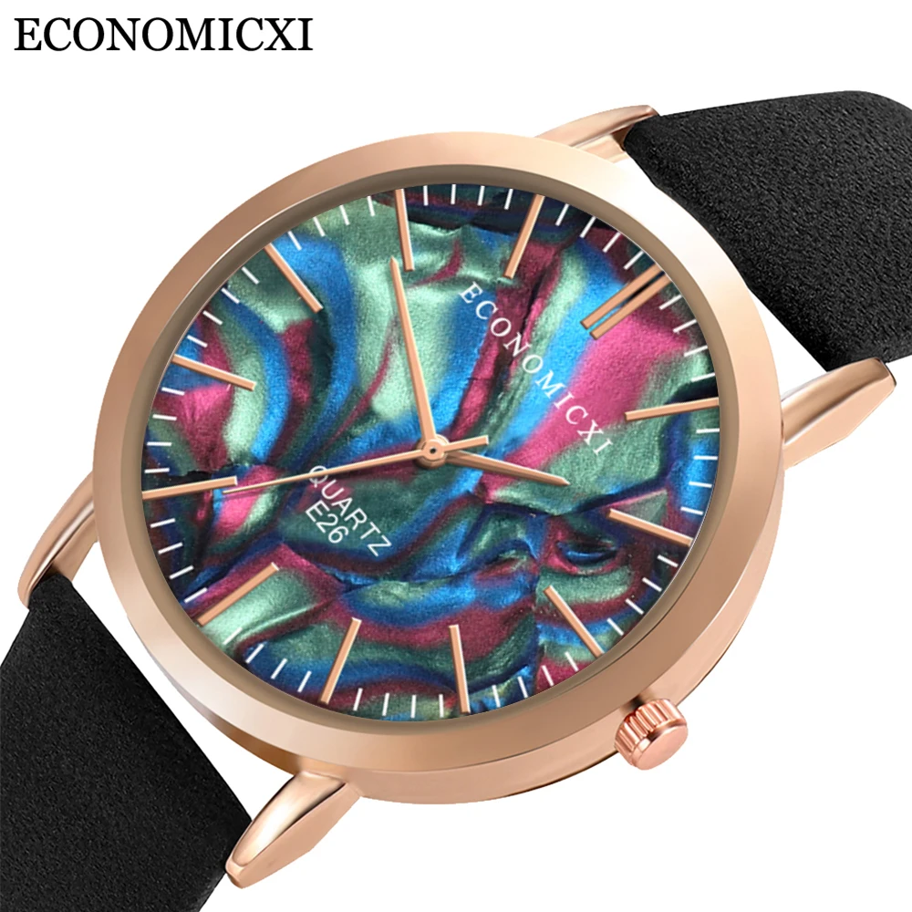 Часы женские кварцевые с кожаным ремешком брендовые Роскошные модные наручные