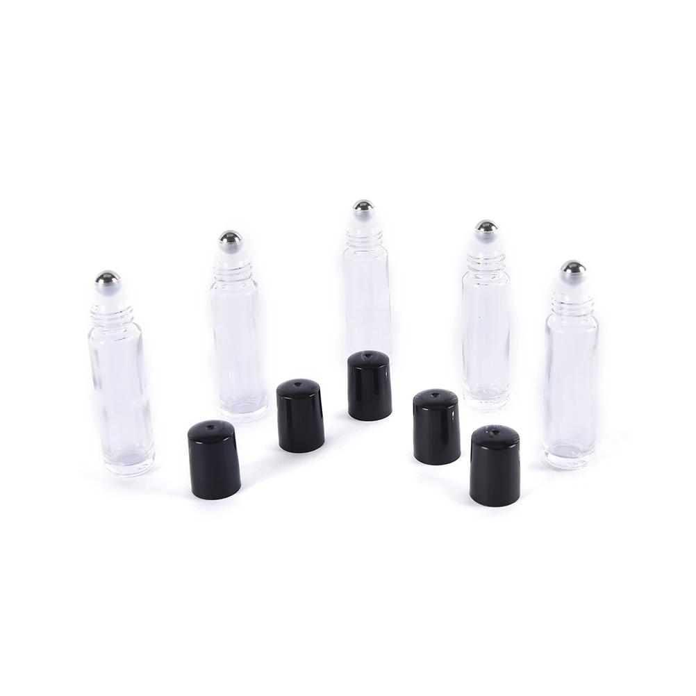 

Hot Sale Clear 10ml Travel Size Roll On Roller Empty Bottles for Essential Oils Roll-On Refillable Perfume Bottle Containers