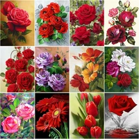 ruopoty acrylic diy oil painting by numbers for adults rose drawing coloring by numbers flowers handmade for home decor