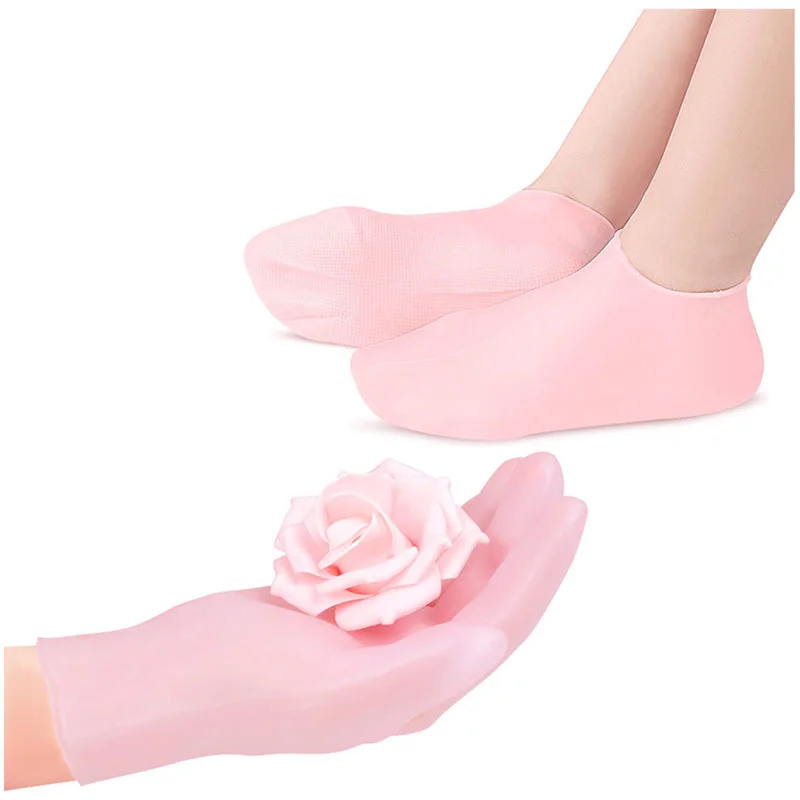 

High heeled silicone elastic socks, moisturizing gel, hand protective gloves, exfoliating and waterproof, younger foot skin