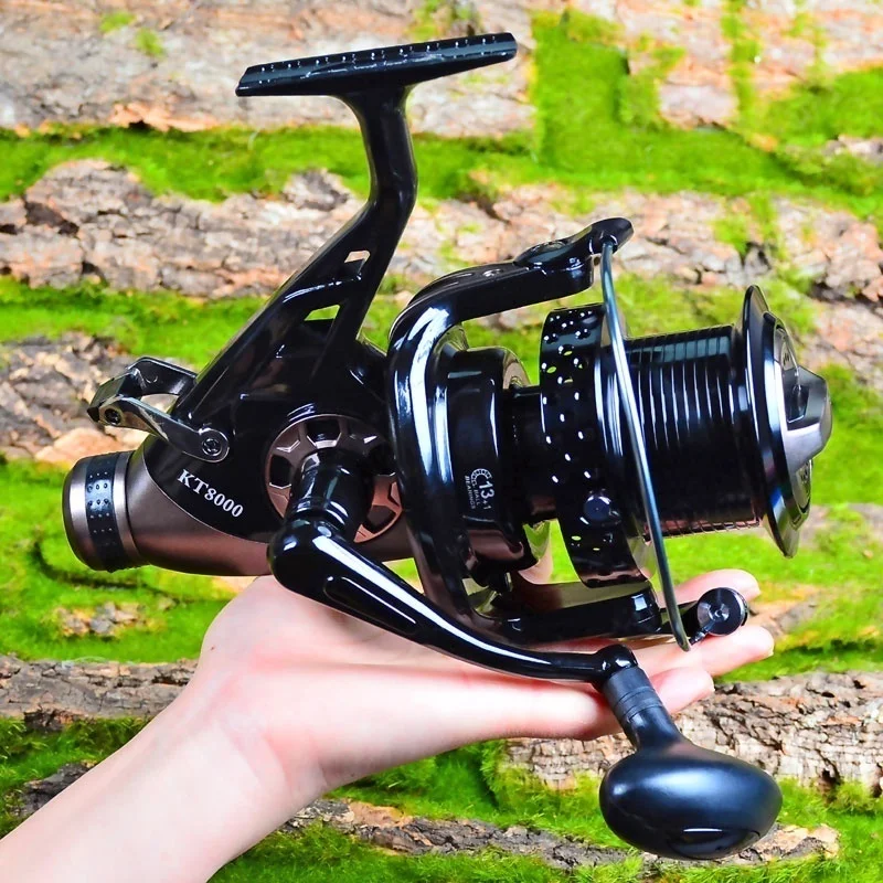 

PULLINE Fishing Reel & Lines Set Spinning Fishing Reel Left Right Handle Carp Bass Fishing Reels 13+1BB +500M Nylon Fishing Line