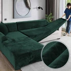 Эластичные Плюшевые Чехлы для дивана, бархатные Угловые кресла в гостиную, комплекты чехлов для 2-х и 3-х местных угловых кресел