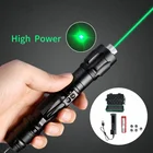 Высокомощная лазерная указка 303, перезаряжаемая USB Военная горелка мощностью 100 мВт, зеленая лазерная ручка, лазерная указка с котом, синяя