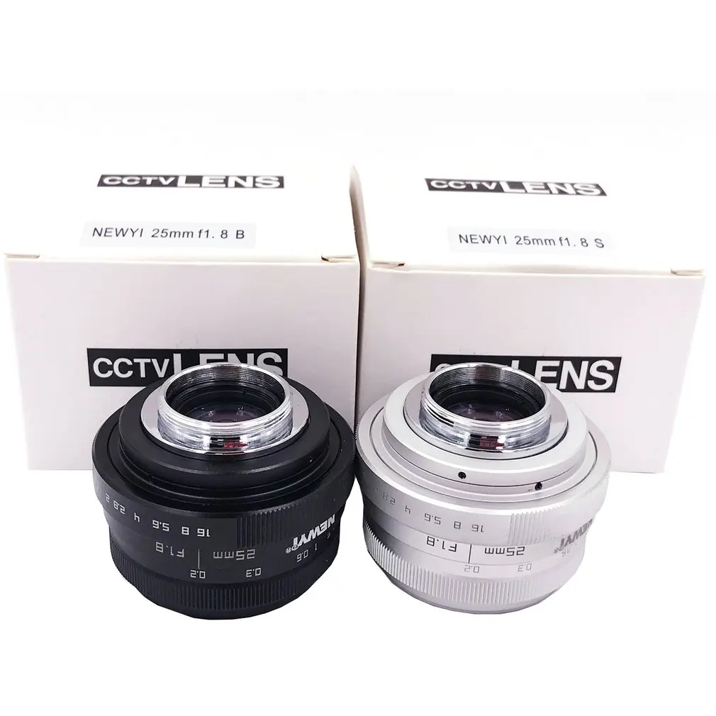 Lente para celular 25 мм F1.8 Мини CCTV C Mount широкоугольный объектив для sony Nikon Canon DSLR lentille для освещения под светильник