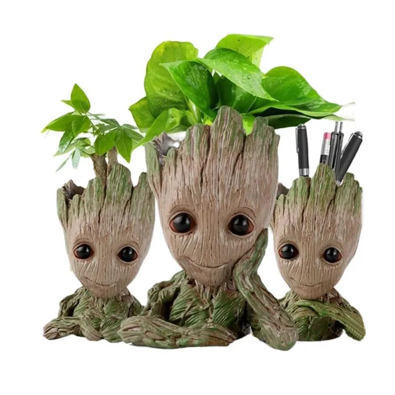 

Креативные цветочные горшки Groot, зеленые горшки, детские игрушки, домашнее украшение, миниатюрная модель, украшение для дома и сада, мебельн...
