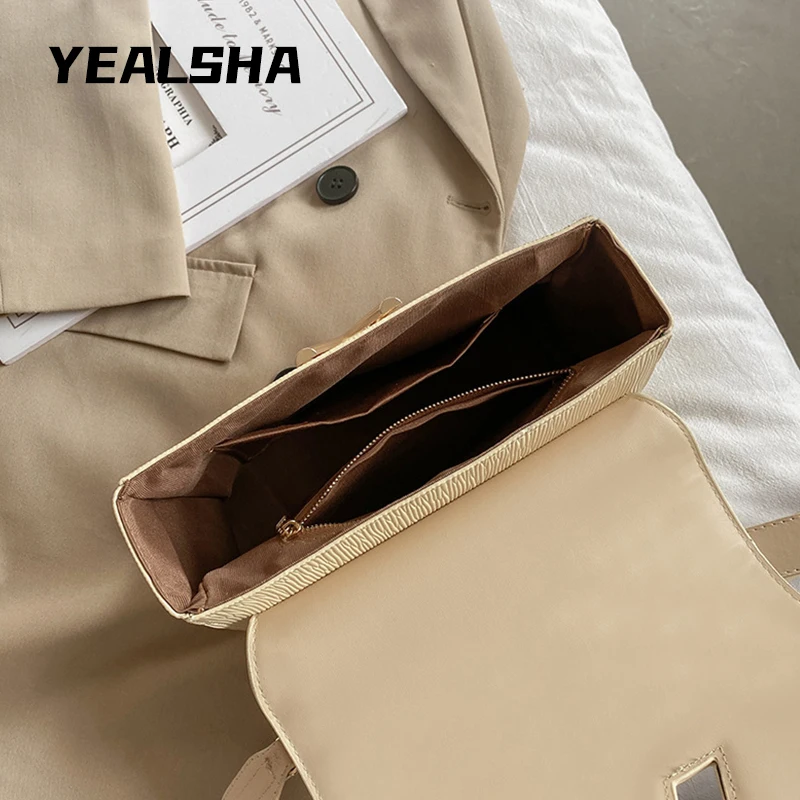 

New Simple And Fashionable One-Shoulder Messenger Bag Korean Niche Pu Female Bag Small Square Bag