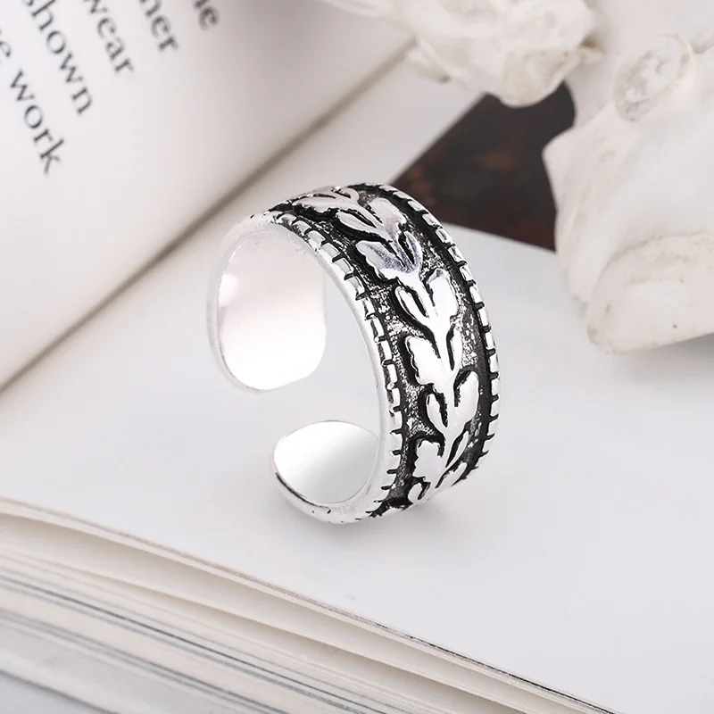 

Leaf Opening Resizable Couple ring Jewelry open Adjustable rings For Lovers Men Women Girl Boy Lady Female Valentine's Day Gift